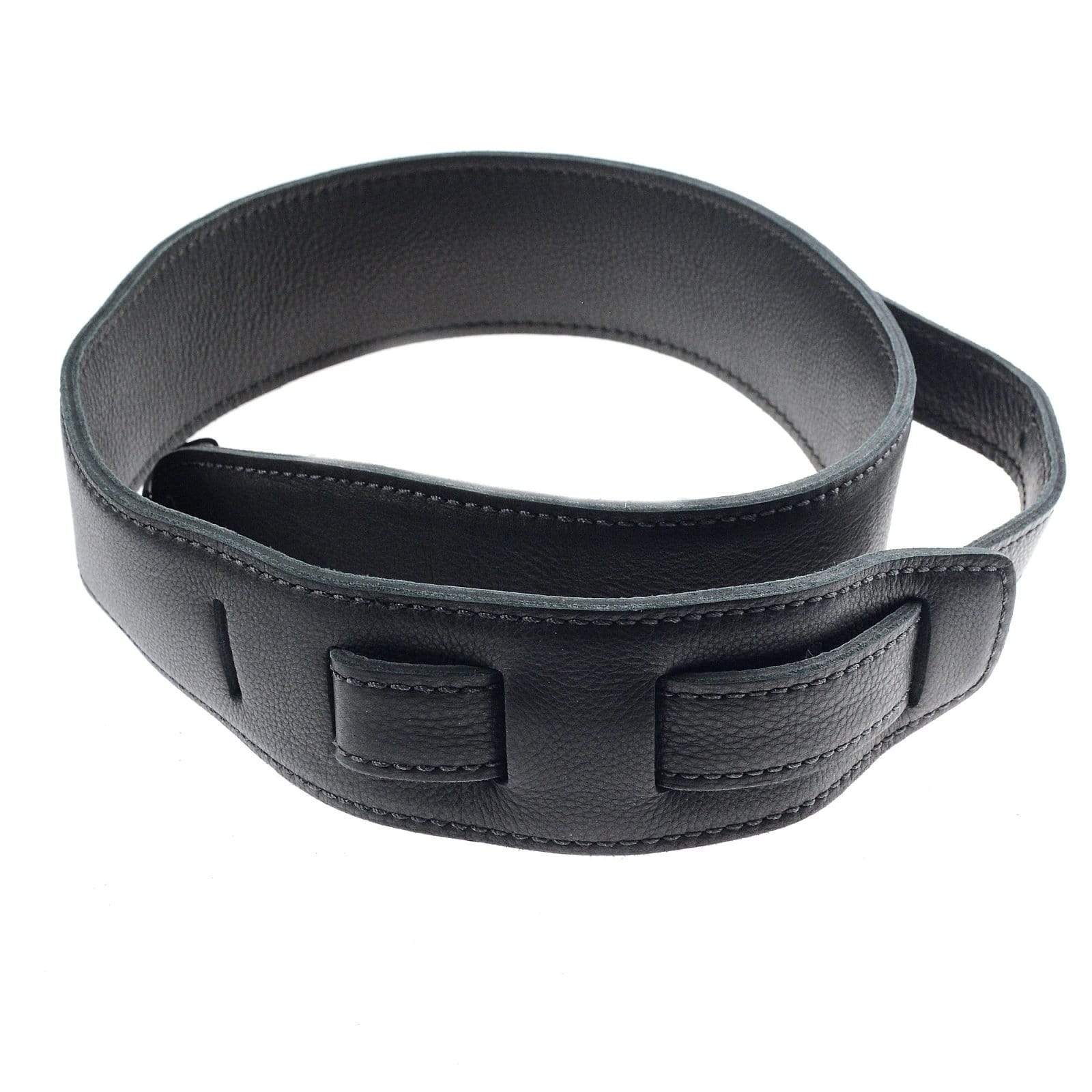 El Dorado Durango Suave Leather Guitar Strap 2.5 Inch - Black/Black Accessories / Straps
