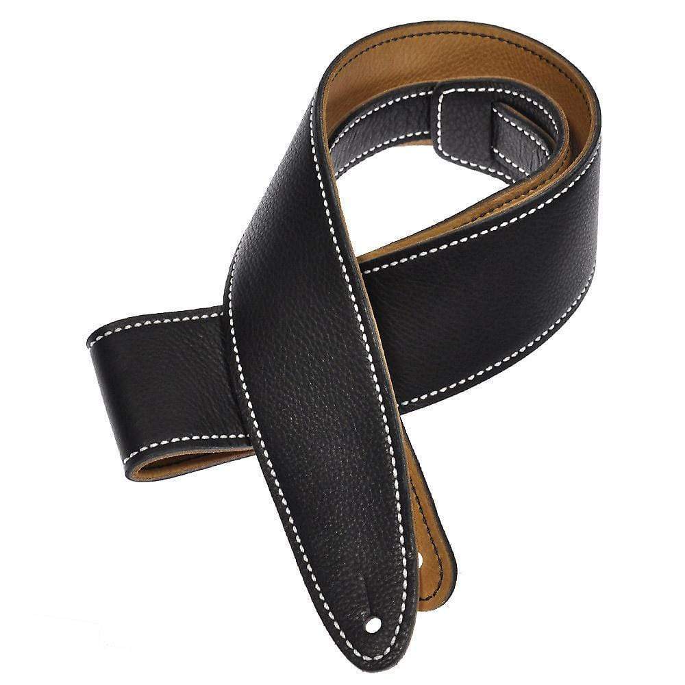 El Dorado Durango Suave Leather Guitar Strap 2.5 Inch - Black & Tan Accessories / Straps