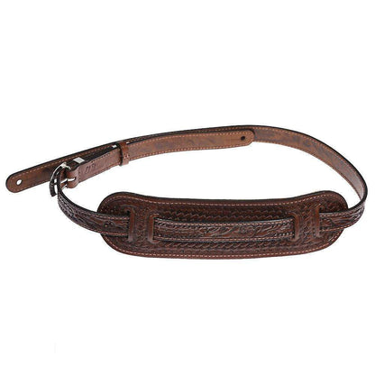 El Dorado Vintage Hand-Tooled Leather Guitar Strap - Brown Acorn & Oakleaf Accessories / Straps