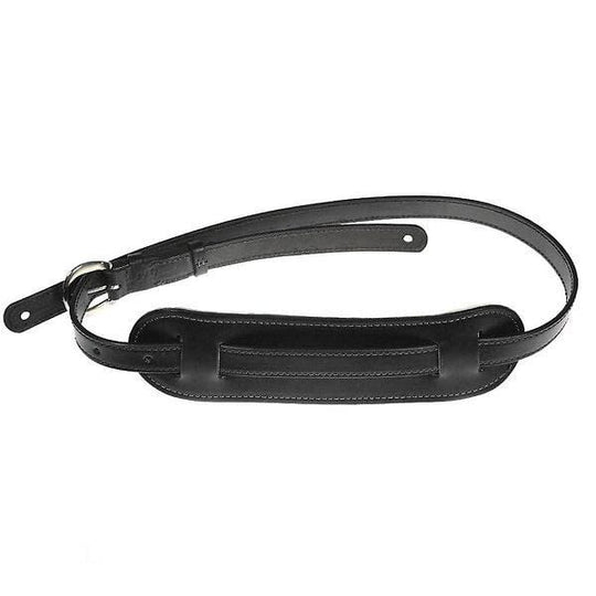 El Dorado Vintage Plain 1 Inch Leather Guitar Strap - Black Accessories / Straps