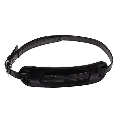 El Dorado Vintage Plain 1 Inch Small Leather Guitar Strap - Black Accessories / Straps
