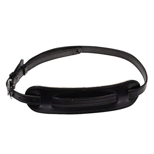 El Dorado Vintage Plain 1 Inch Small Leather Guitar Strap - Black Accessories / Straps