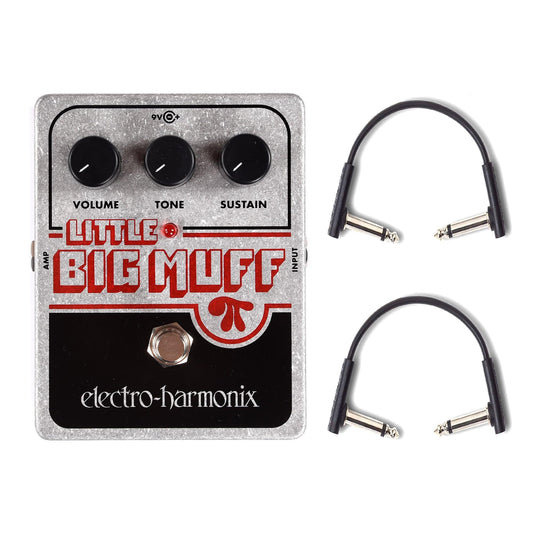Electro-Harmonix Little Big Muff Pi w/(2) RockBoard Flat Patch Cables Bundle Effects and Pedals / Distortion