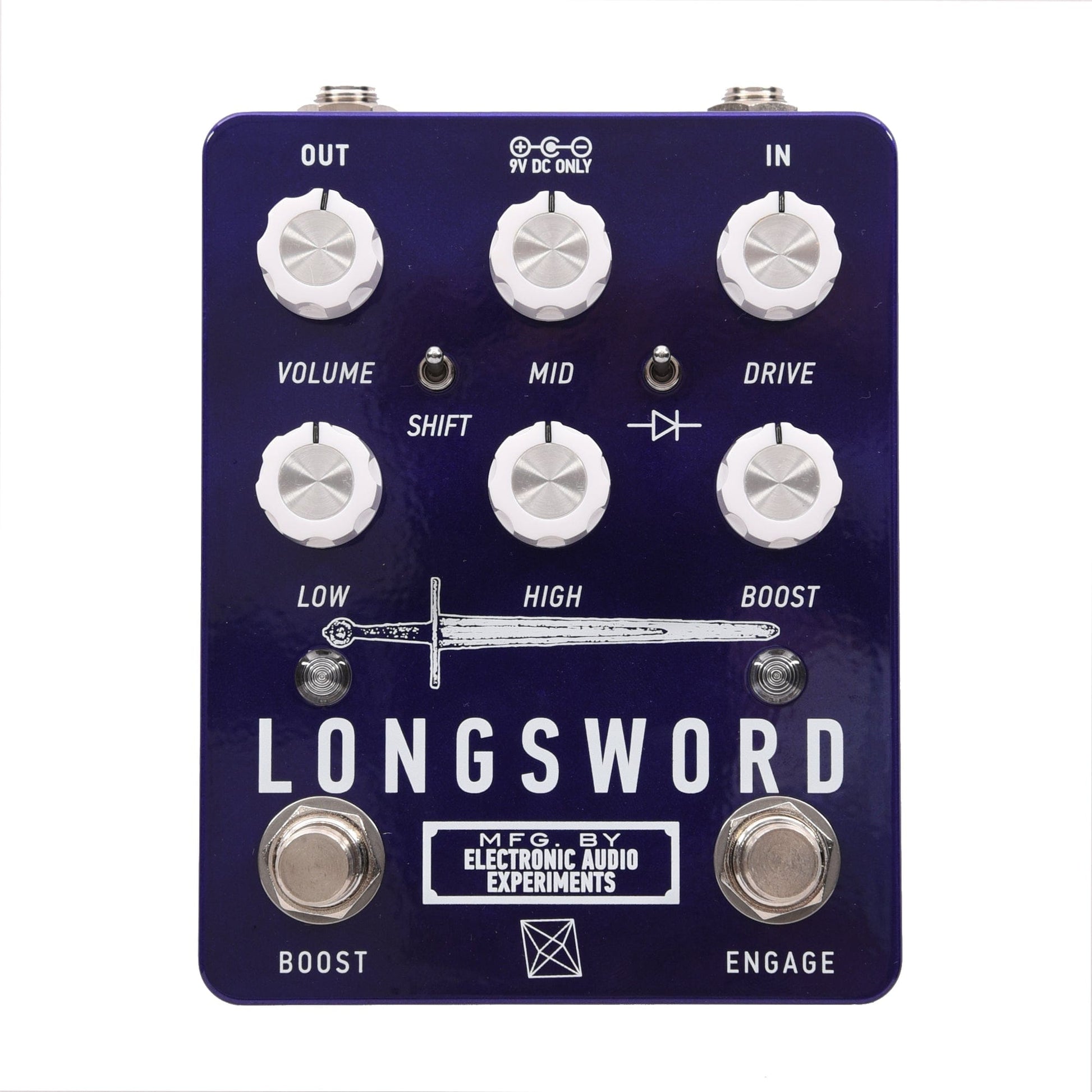 longsword pedal Electronic Audio Experiments Longsword Overdrive Pedal Purple