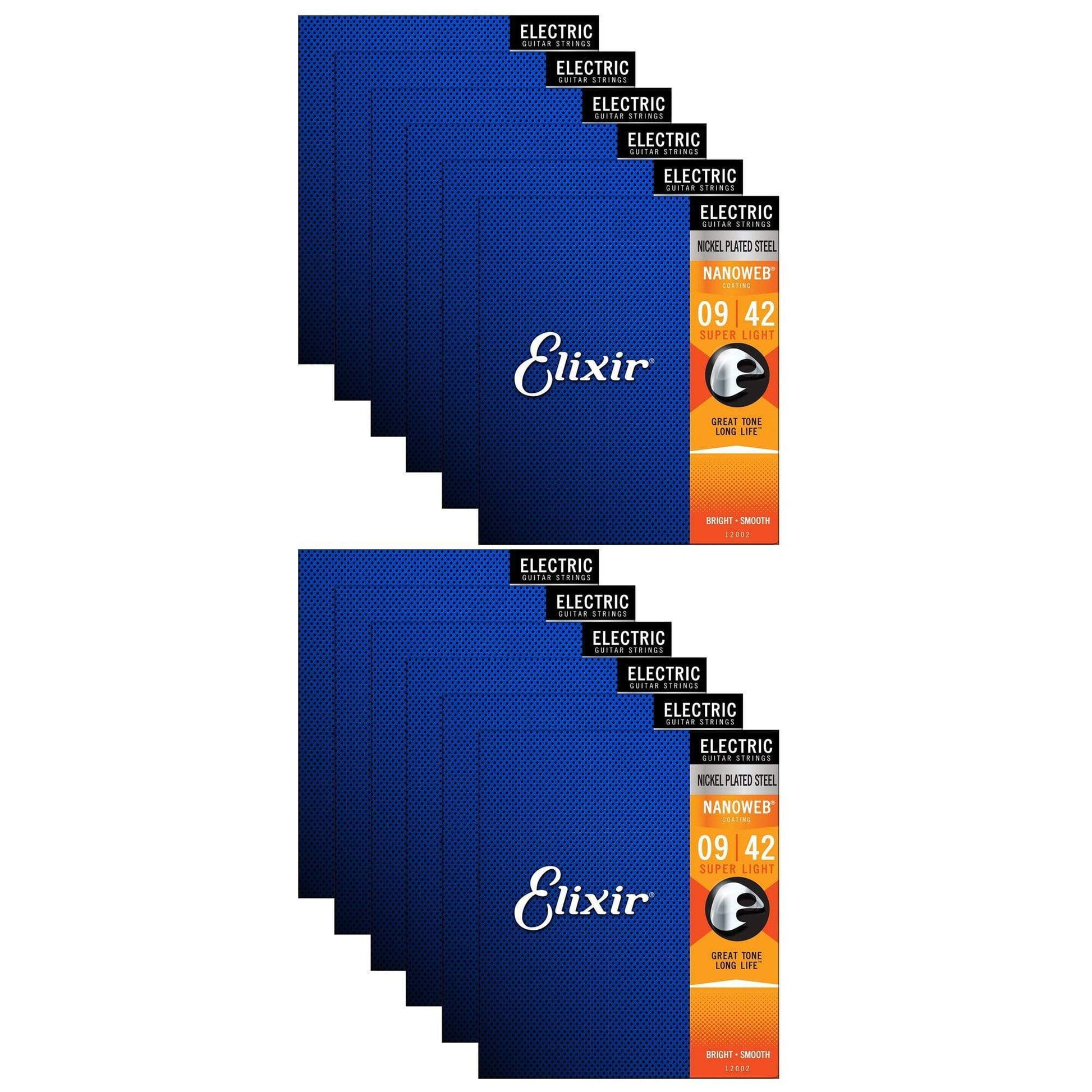 Elixir 12002 Electric Nano Super Light 9-42 (12 Pack Bundle) Accessories / Strings / Guitar Strings