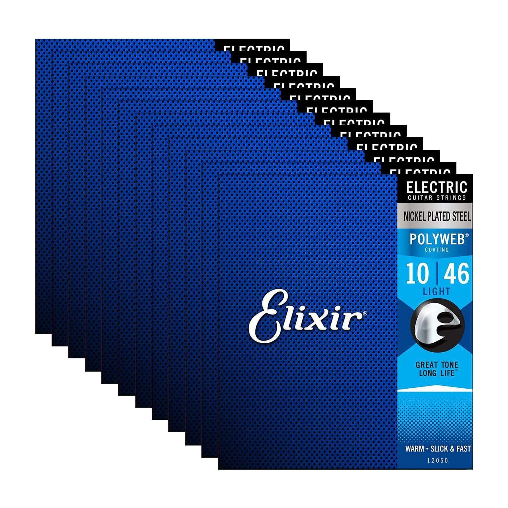 Elixir 12050 Electric Poly Light 10-46 12 Pack Bundle Accessories / Strings / Guitar Strings