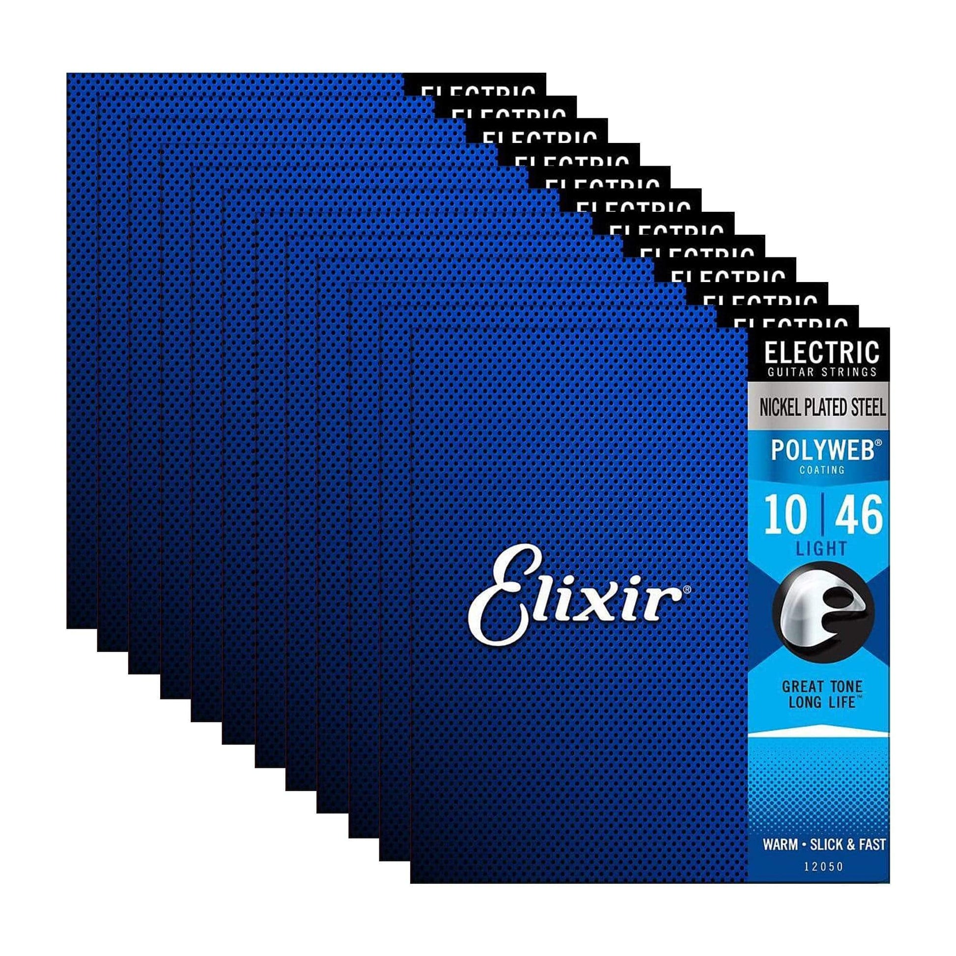 Elixir 12050 Electric Poly Light 10-46 12 Pack Bundle Accessories / Strings / Guitar Strings
