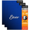 Elixir 12102 Electric Nano Medium 11-49 (3 Pack Bundle) Accessories / Strings / Guitar Strings
