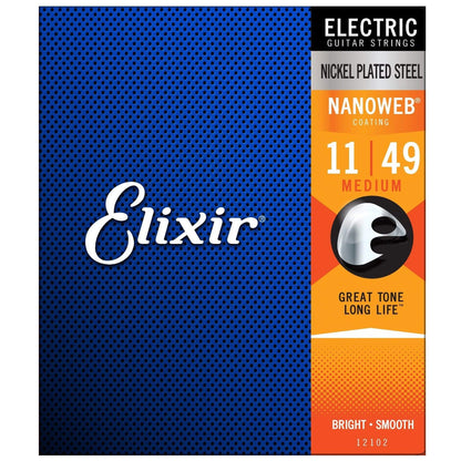 Elixir 12102 Electric Nano Medium 11-49 (6 Pack Bundle) Accessories / Strings / Guitar Strings