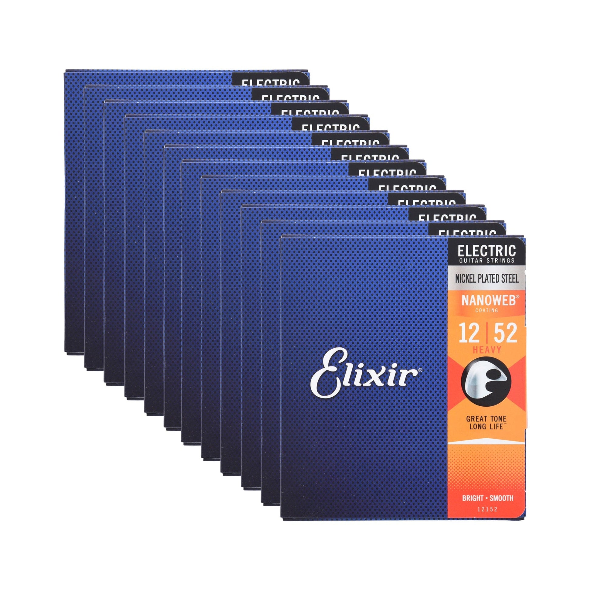 Elixir 12152 Electric Nanoweb Heavy 12-52 12 Pack Bundle Accessories / Strings / Guitar Strings