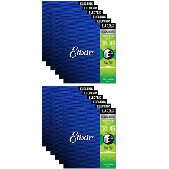 Elixir 19052 Optiweb Electric Guitar Strings Light 10-46 (12 Pack Bundle) Accessories / Strings / Guitar Strings