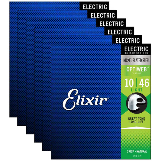 Elixir 19052 Optiweb Electric Guitar Strings Light 10-46 (6 Pack Bundle) Accessories / Strings / Guitar Strings