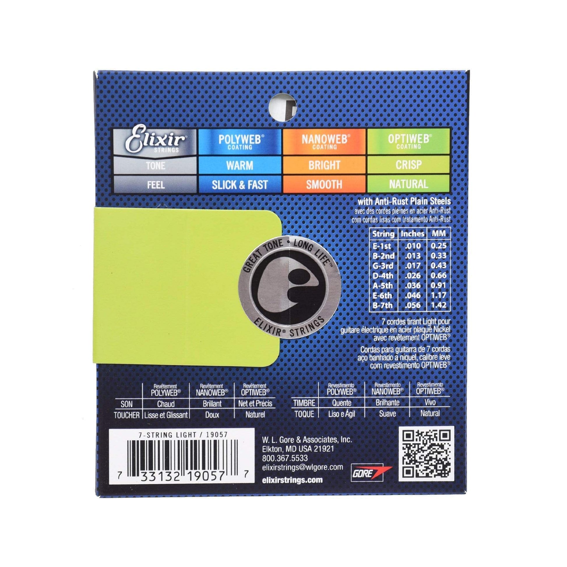 Elixir 19057 Electric Optiweb 7-String Light 10-56 Accessories / Strings / Guitar Strings