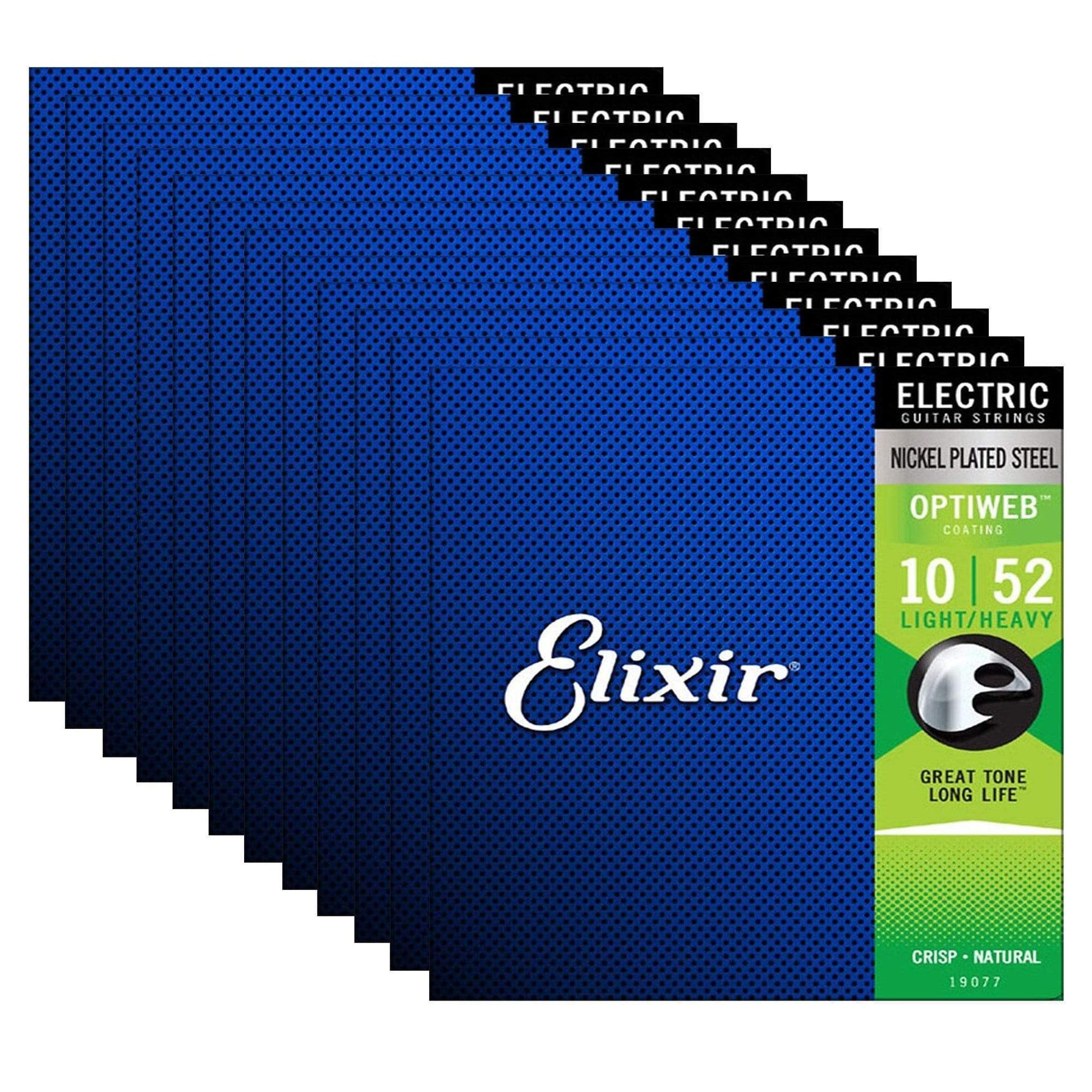 Elixir 19077 Optiweb Electric Guitar Strings Light-Heavy 10-52 12 Pack Bundle Accessories / Strings / Guitar Strings