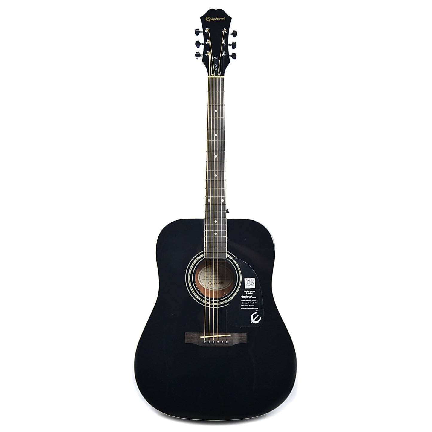 Epiphone DR-100 Dreadnought Acoustic Ebony Acoustic Guitars / Dreadnought