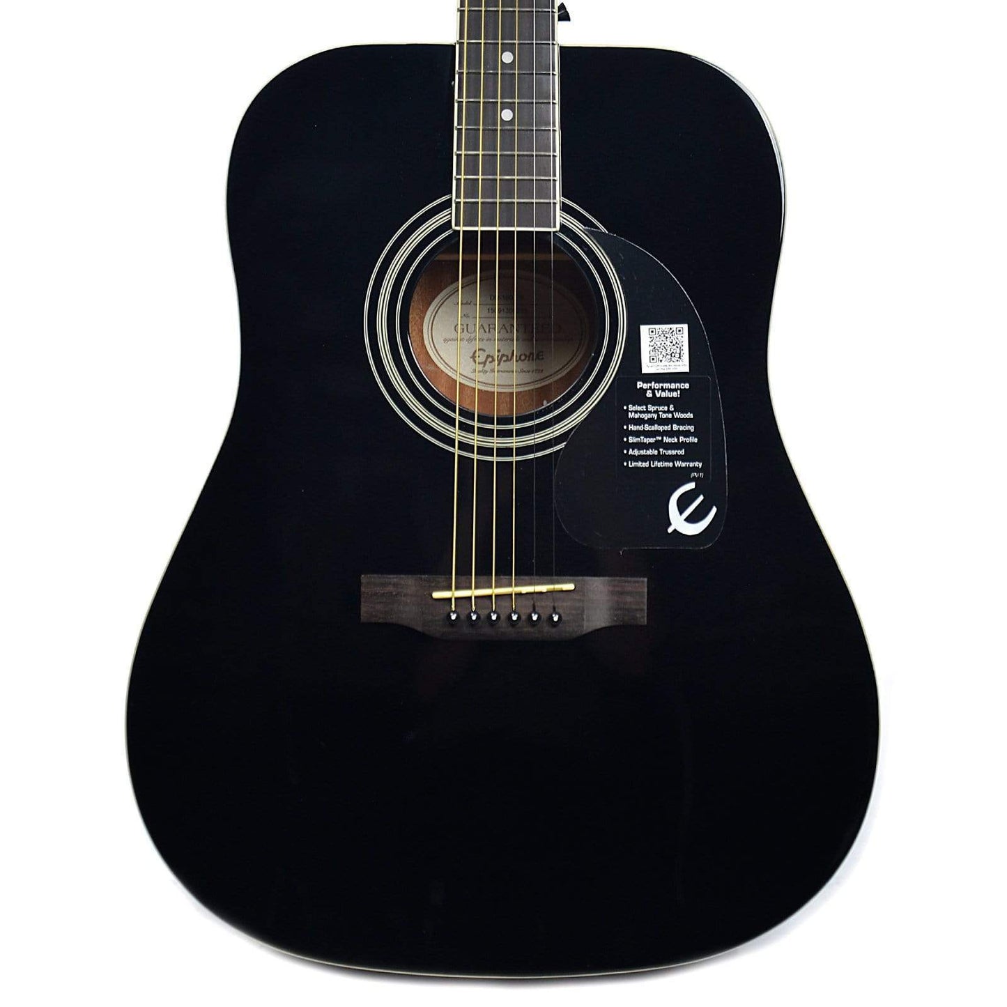 Epiphone DR-100 Dreadnought Acoustic Ebony Acoustic Guitars / Dreadnought
