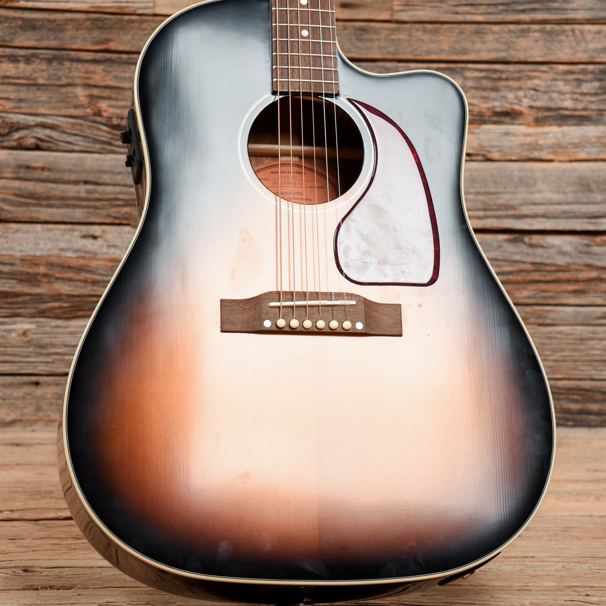 Epiphone Inspired by Gibson J-45 EC Aged Vintage Sunburst Gloss w/Fishman Sonicore Acoustic Guitars / Dreadnought