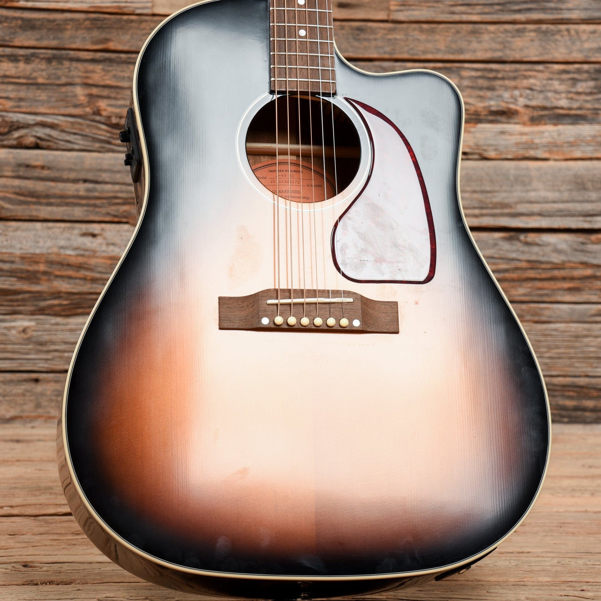 Epiphone Inspired by Gibson J-45 EC Aged Vintage Sunburst Gloss w/Fishman Sonicore Acoustic Guitars / Dreadnought