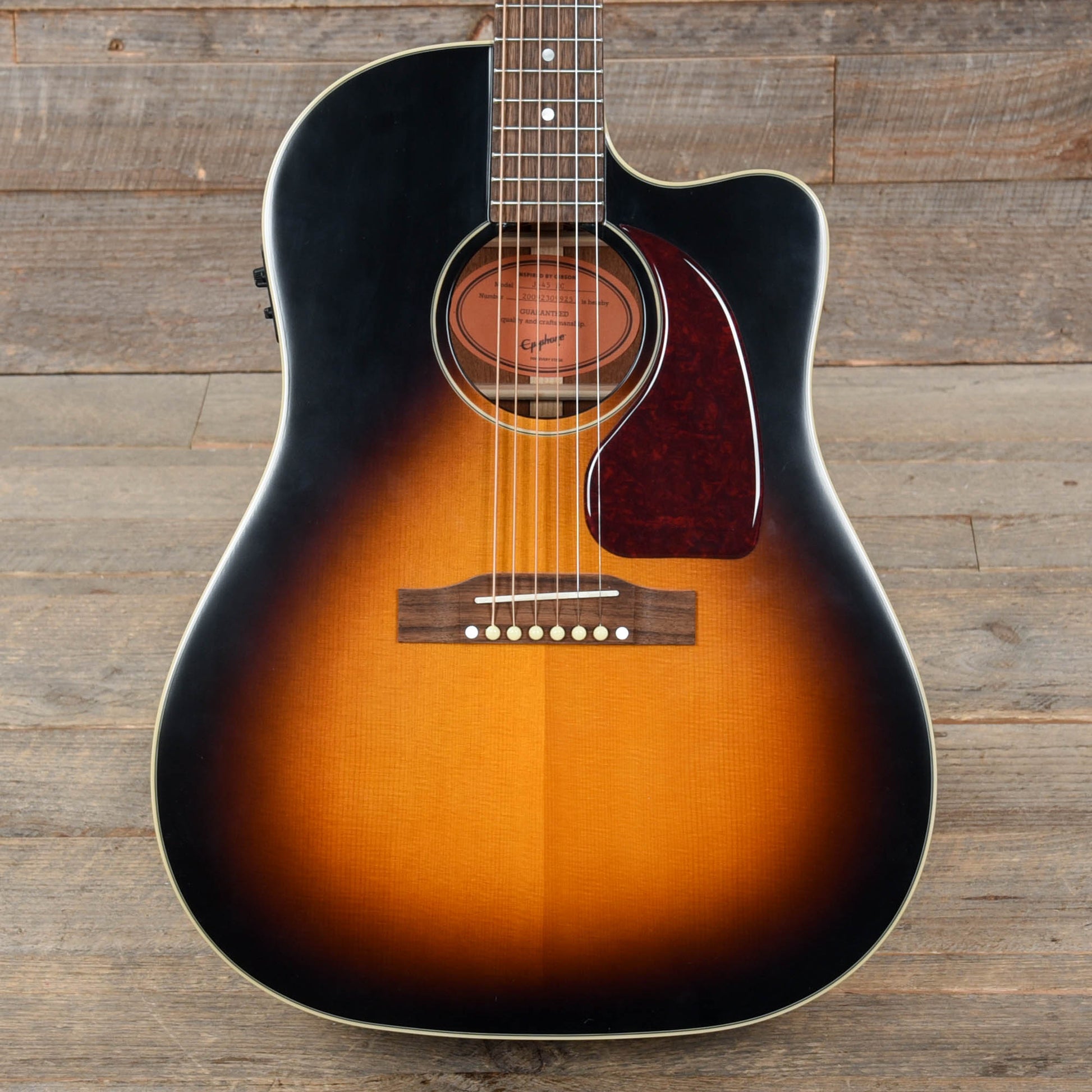 Epiphone Inspired by Gibson J-45 EC Aged Vintage Sunburst Gloss w/Fishman Sonicore Acoustic Guitars / Dreadnought