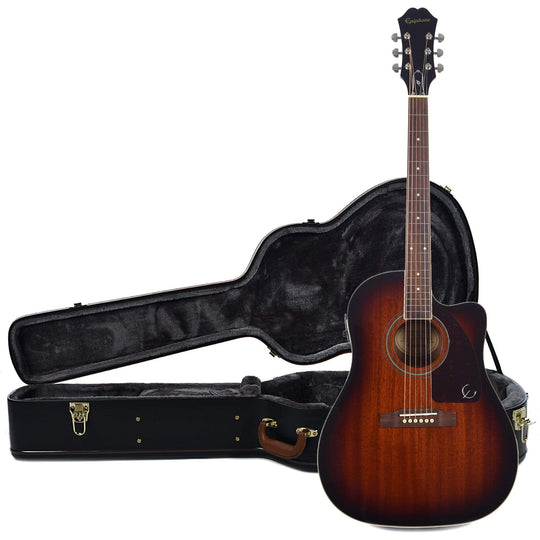 Epiphone AJ-220SCE Mahogany Burst and Epiphone Hardshell Case Bundle Acoustic Guitars / Jumbo