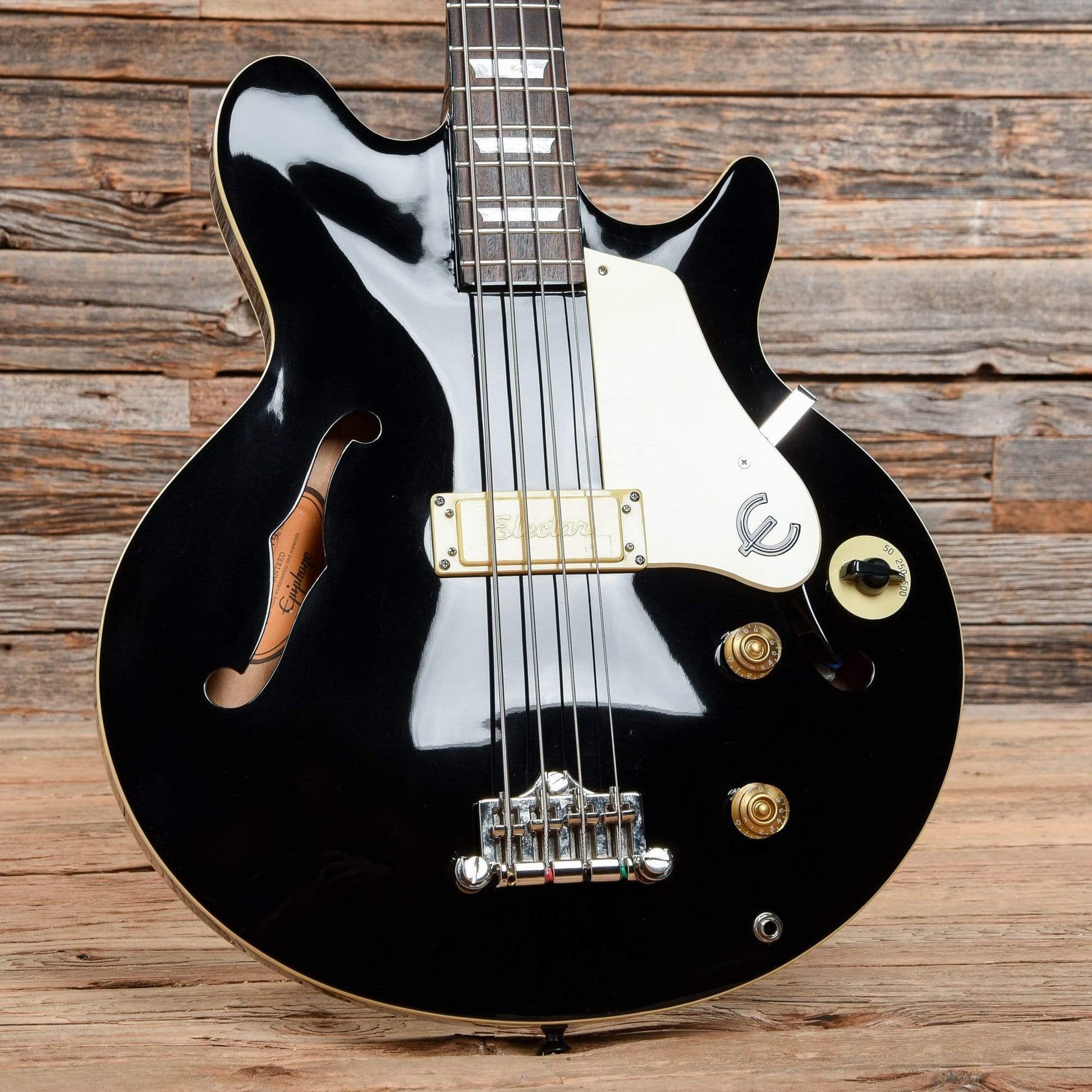 Epiphone Artist Series Jack Casady Signature Semi-Hollow Bass Black 2010 Bass Guitars / 4-String