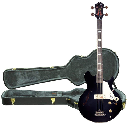 Epiphone Jack Casady Bass Ebony and Epiphone Hardshell Case Bundle Bass Guitars / 4-String