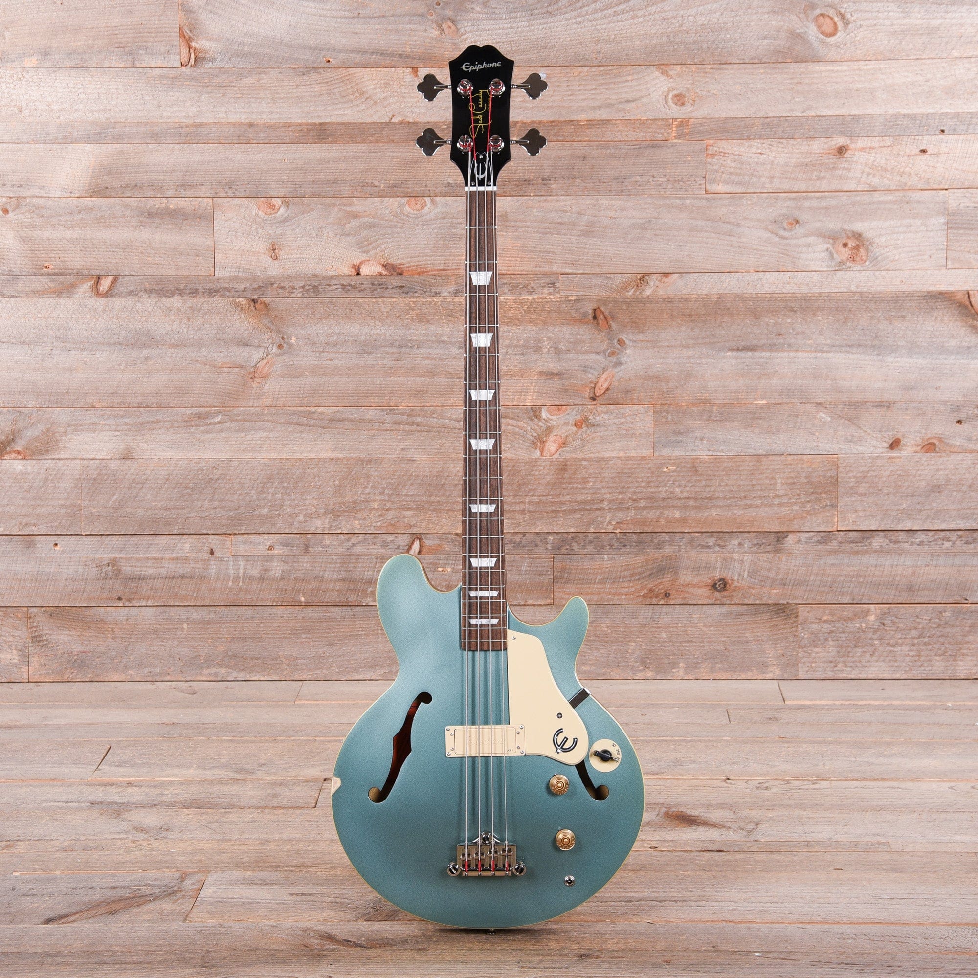 Epiphone Jack Casady Bass Faded Pelham Blue Bass Guitars / 4-String