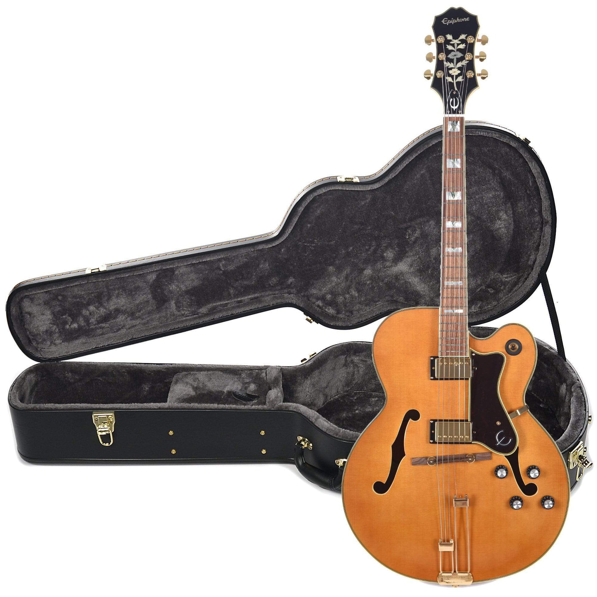 Epiphone Broadway Vintage Natural and Epiphone Hardshell Case Bundle Electric Guitars / Hollow Body