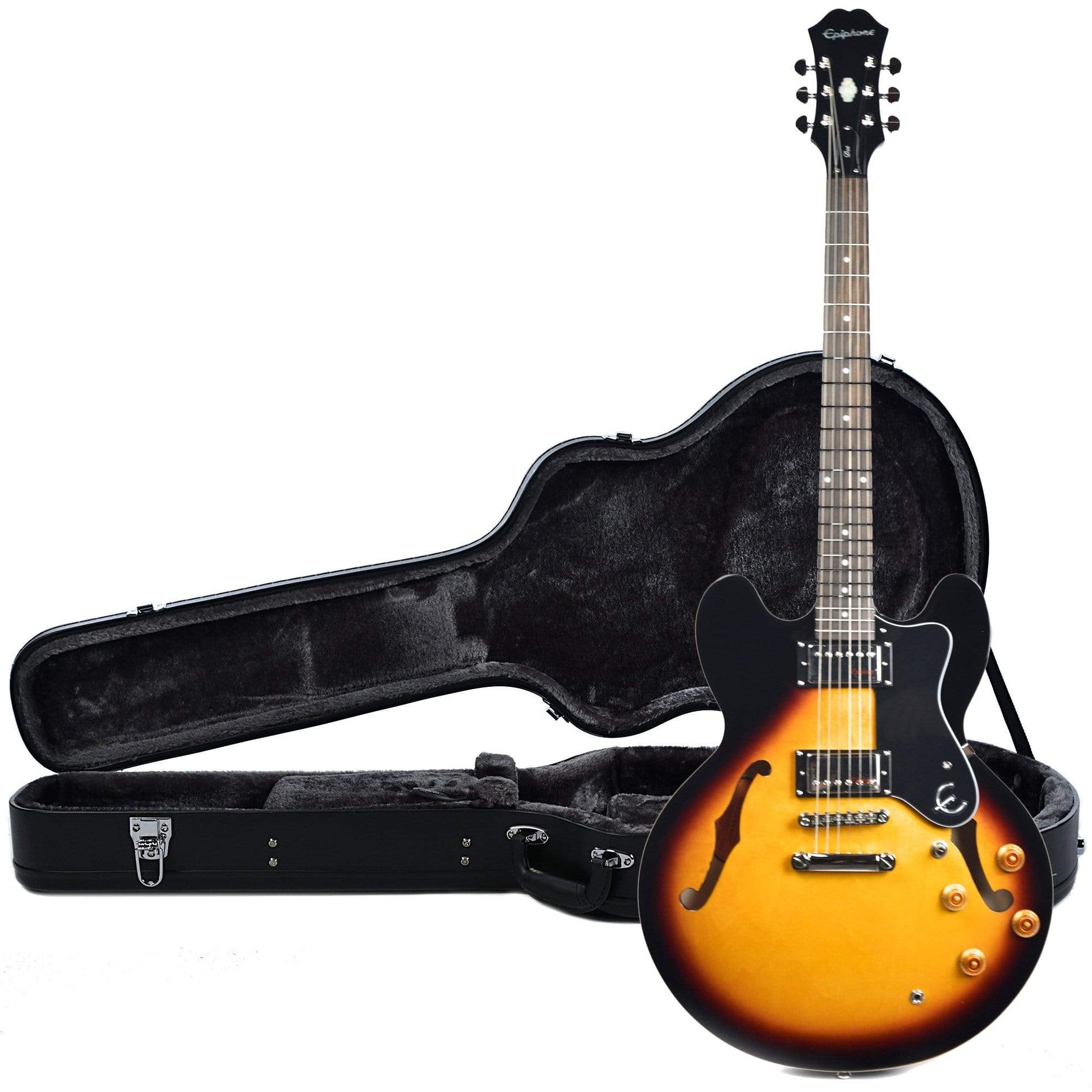 Epiphone Dot Vintage Sunburst and Epiphone Hardshell Case Bundle Electric Guitars / Semi-Hollow