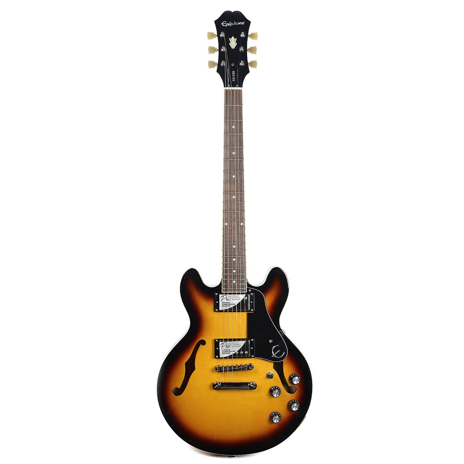 Epiphone ES-339 Pro Vintage Sunburst w/Alnico Classic Pros & Coil-Tap Electric Guitars / Semi-Hollow