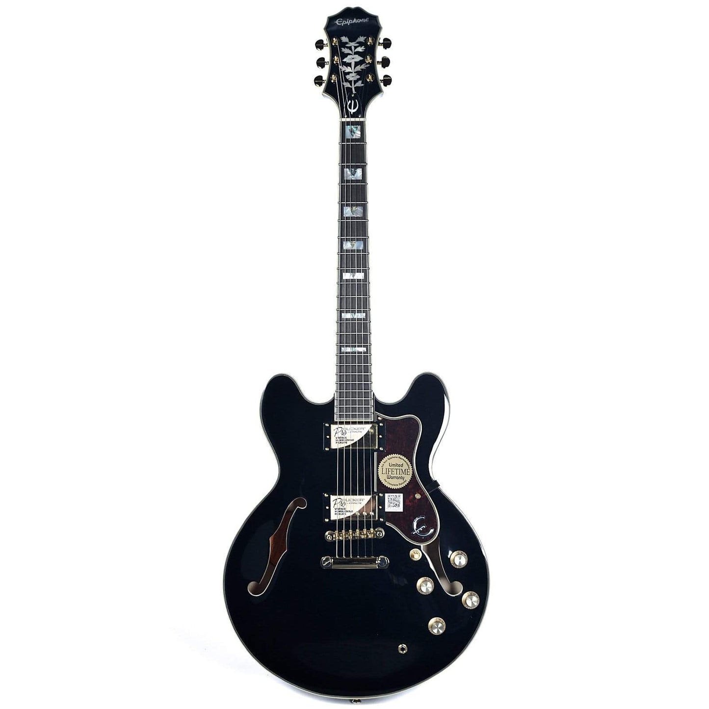 Epiphone Sheraton-II Pro Ebony w/ProBuckers & Coil-Tap Electric Guitars / Semi-Hollow