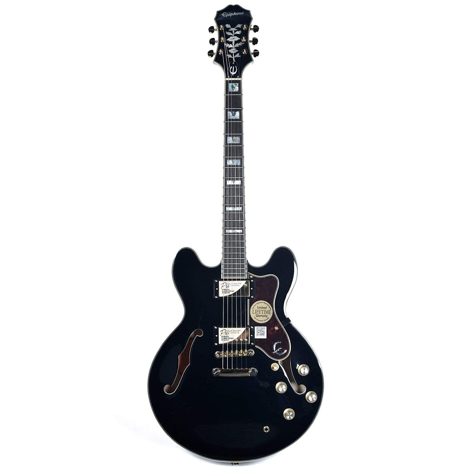 Epiphone Sheraton-II Pro Ebony w/ProBuckers & Coil-Tap Electric Guitars / Semi-Hollow