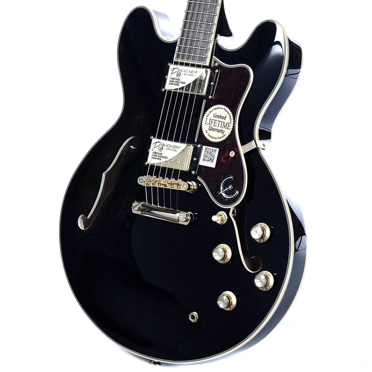 Epiphone Sheraton-II Pro Ebony w/ProBuckers & Coil-Tap Electric Guitars / Semi-Hollow