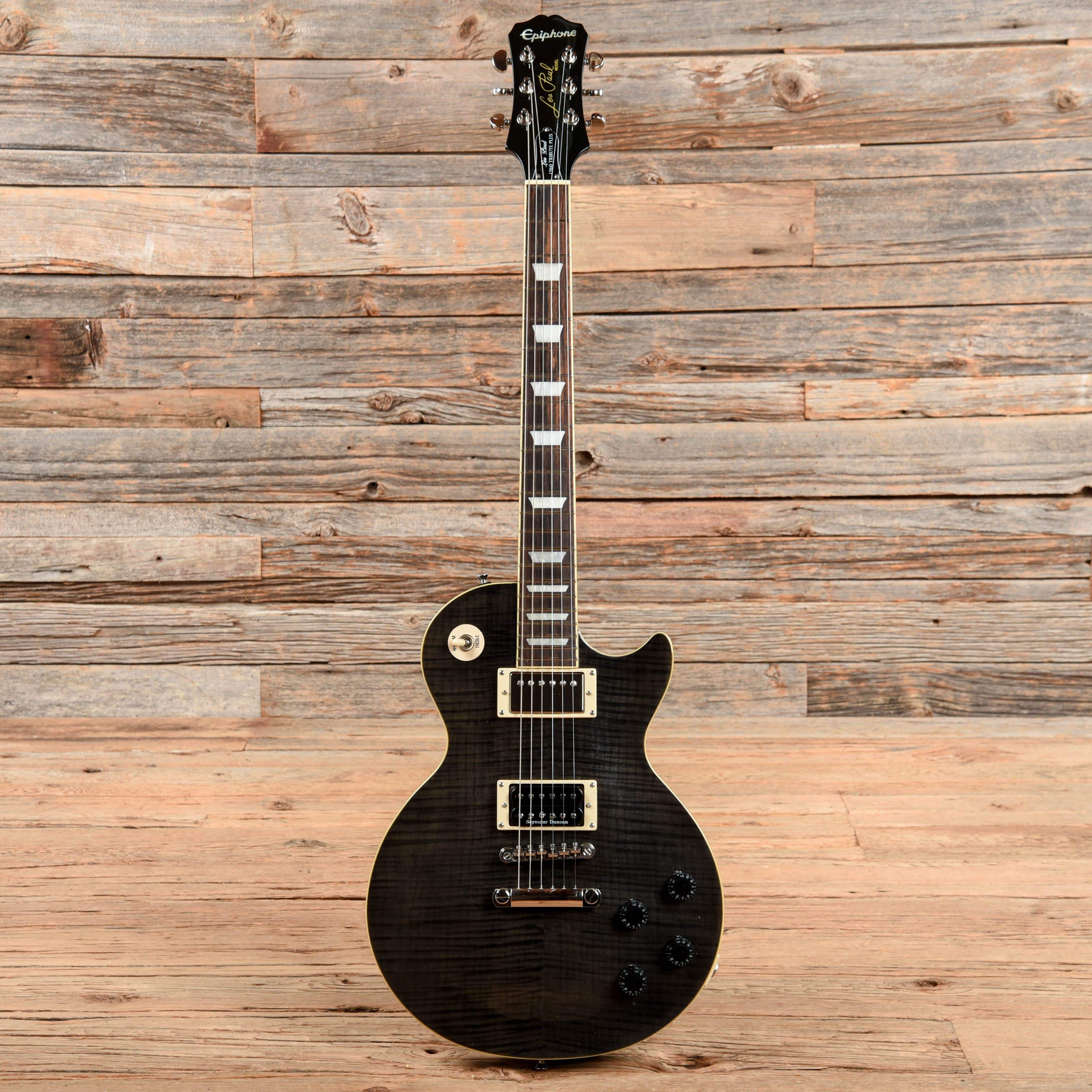 Epiphone Les Paul 1960 Tribute Plus Translucent Black 2015 Electric Guitars / Solid Body