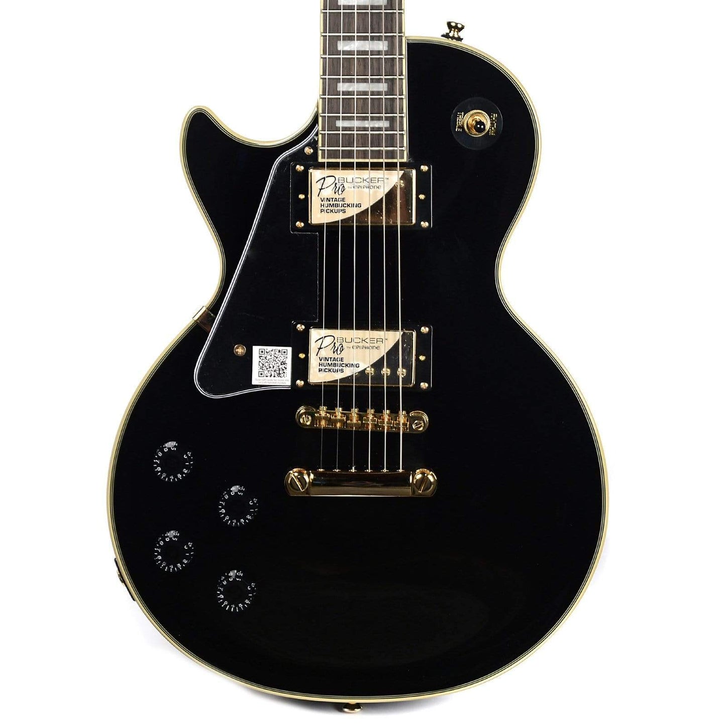 Epiphone Les Paul Custom Pro Left-Handed Ebony ProBuckers & Coil-Tap Electric Guitars / Solid Body