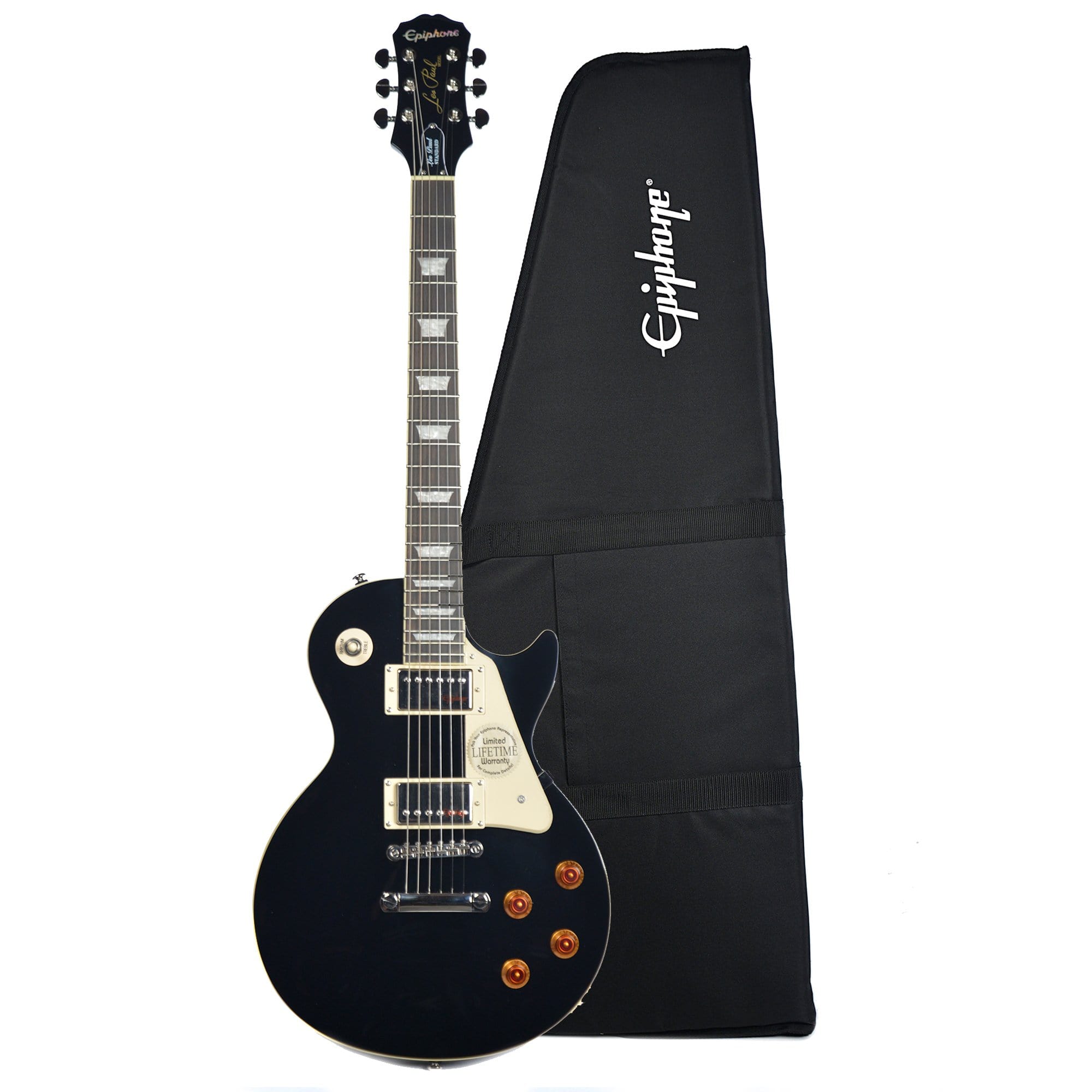 Epiphone Les Paul Standard Ebony w/Premium Gig Bag Electric Guitars / Solid Body