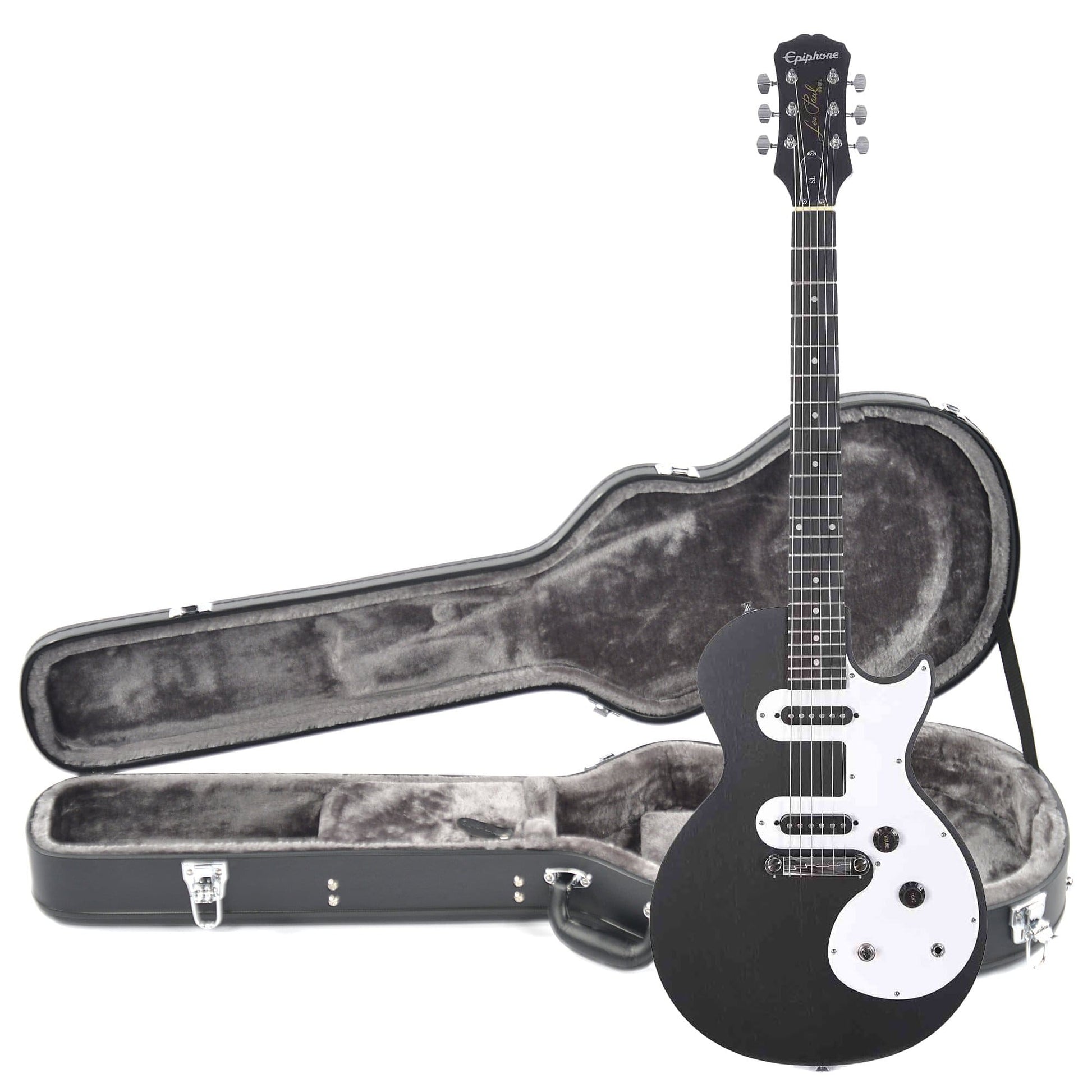 Epiphone LP SL Ebony and Epiphone Hardshell Case Bundle Electric Guitars / Solid Body