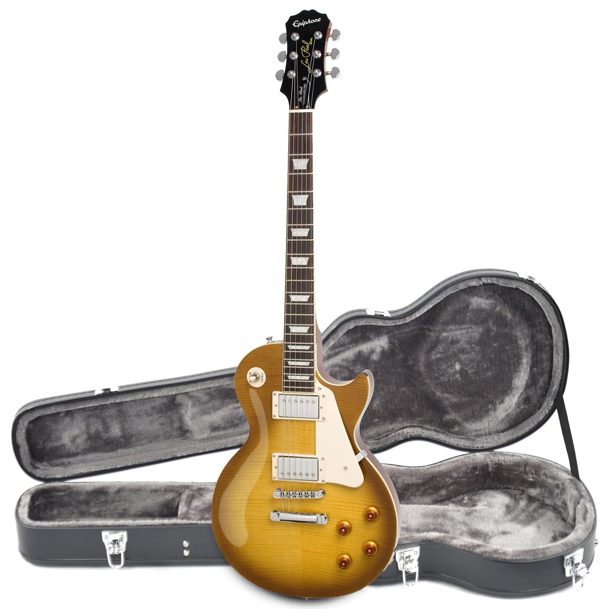 Epiphone LP Standard Plus Top Pro Honey Burst NH w/Probuckers & Coil-Tap w/Hardshell Case Electric Guitars / Solid Body