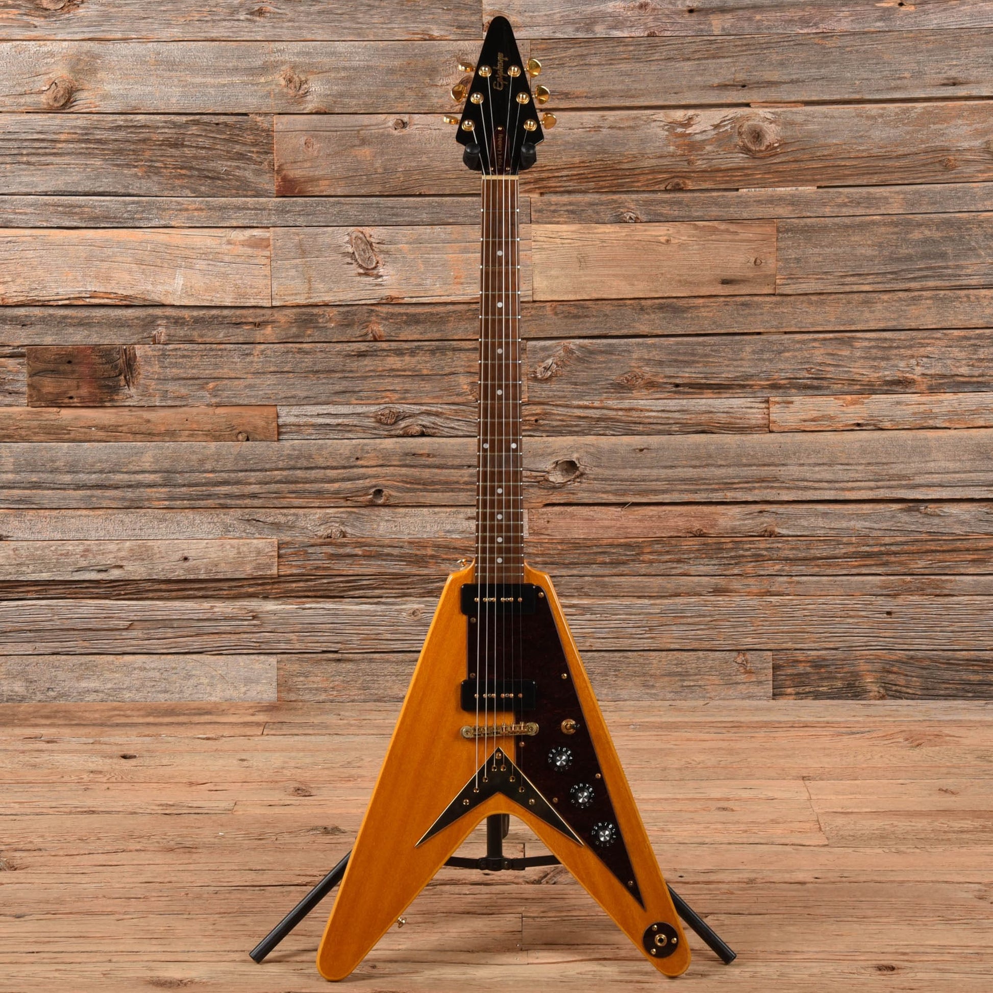 Epiphone Popa Chubby Signature Flying V Natural Electric Guitars / Solid Body