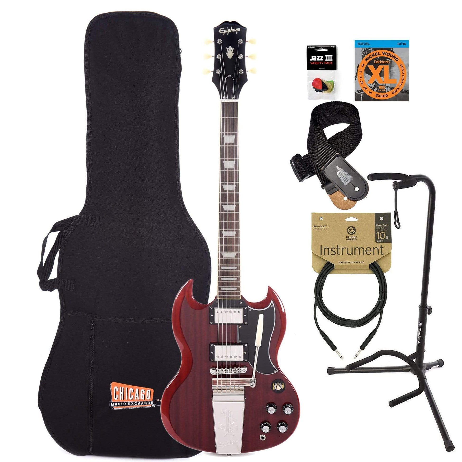 Epiphone SG Standard '61 Vintage Cherry w/Maestro Vibrola Essentials Bundle Electric Guitars / Solid Body
