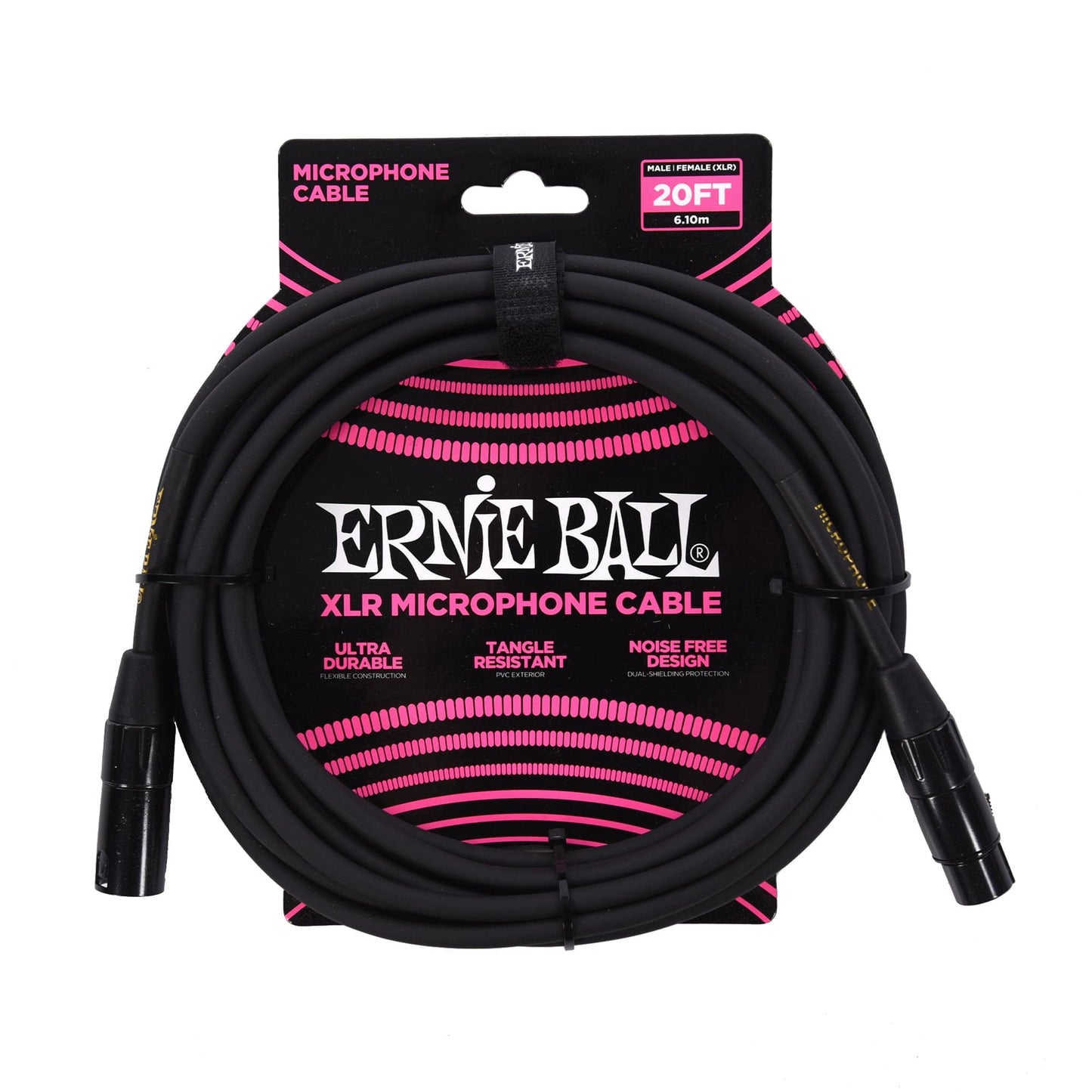 Ernie Ball 20' XLR Microphone Cable Black Accessories / Cables