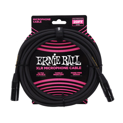 Ernie Ball 20' XLR Microphone Cable Black Accessories / Cables