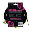 Ernie Ball 25' Straight/Angle Braided Neon Yellow Cable Accessories / Cables