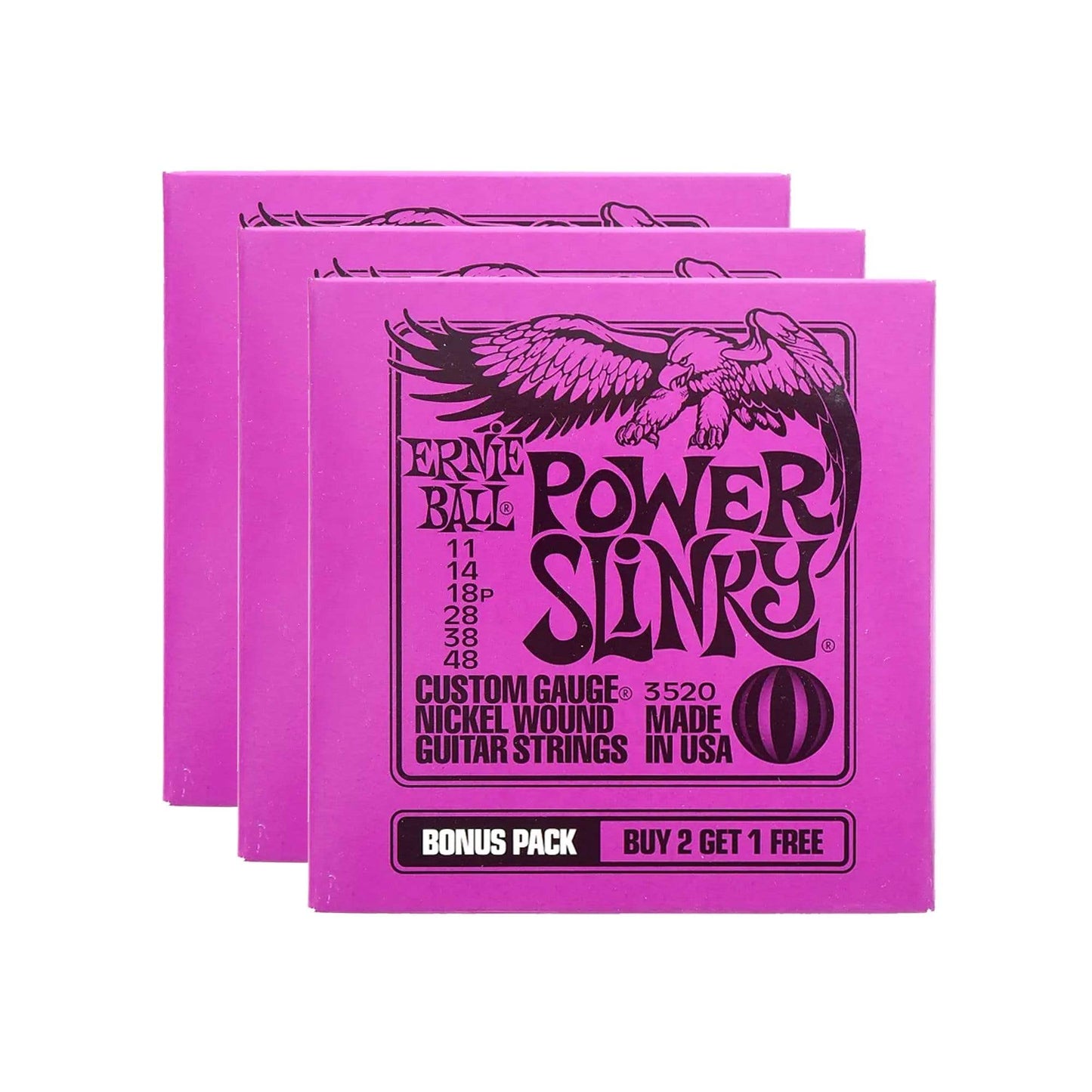 Ernie Ball Power Slinky 11-48 Bonus Pack 6 Pack (3 Bonus) Bundle Accessories / Cables