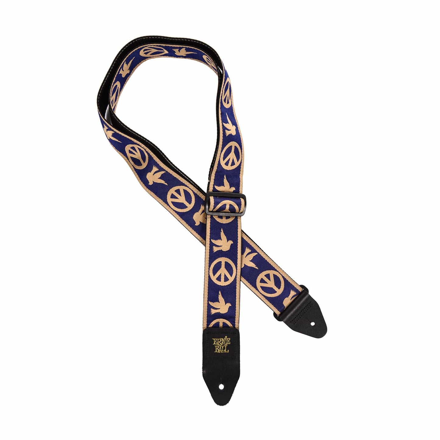 Ernie Ball Peace Love Dove Navy Blue & Beige Jacquard Strap Accessories / Straps