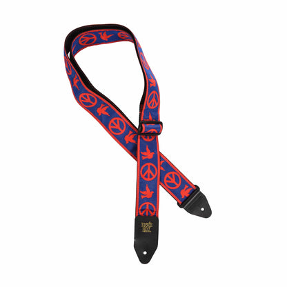Ernie Ball Peace Love Dove Red & Blue Jacquard Strap Accessories / Straps