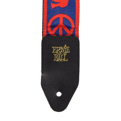 Ernie Ball Peace Love Dove Red & Blue Jacquard Strap Accessories / Straps