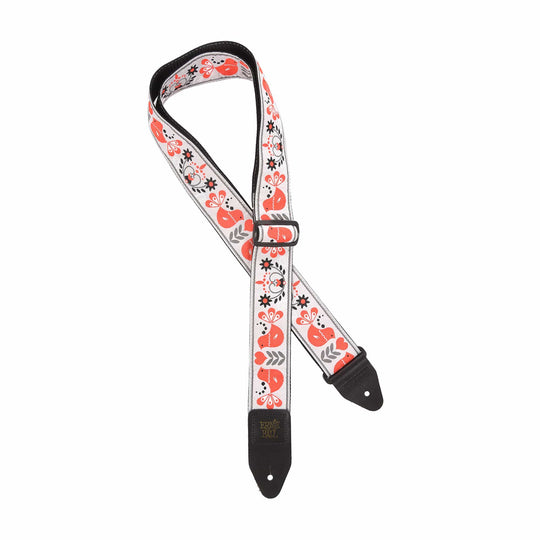 Ernie Ball Red Bird Winter Jacquard Guitar Strap Accessories / Straps