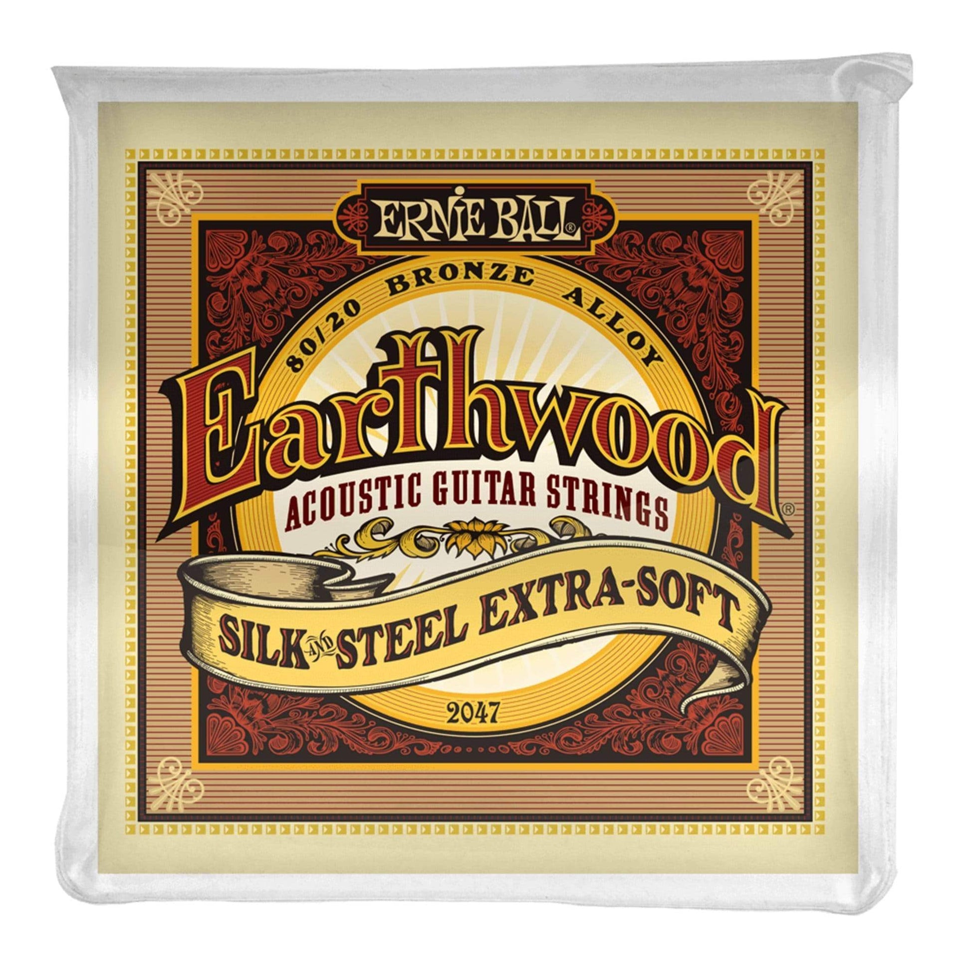 Ernie Ball 2047 Earthwood Silk and Steel Extra Soft Acoustic Strings 10-50 Accessories / Strings / Guitar Strings