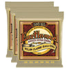 Ernie Ball 2069 Earthwood Folk Nylon Ball End Set, Clear and Gold (3 Pack Bundle) Accessories / Strings / Guitar Strings